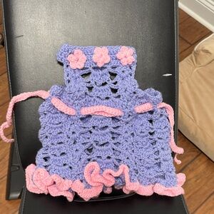 Handmade Purple and Pink Crochet Dress